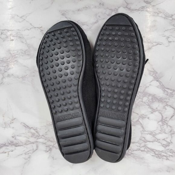 Minnetonka El Paso II Suede MOC Black Moccasins Aztec Patten Women's 7.5 - Picture 10 of 11